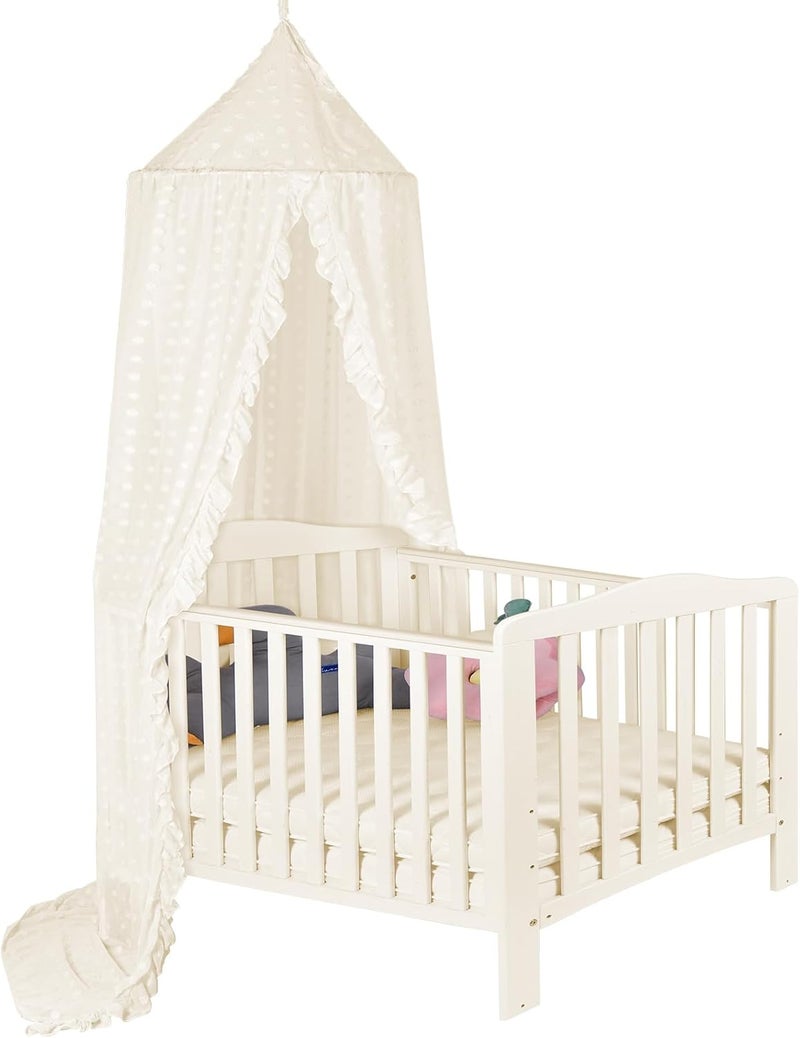jiangcha Princess Bed Canopy for Girls - Crib Canopy for Bed - Mosquito Net for Bed, Kids Bed Canopy with Princess Room Decor for Girls Bedroom,Children's Reading Room Decor (Beige) - Image 1